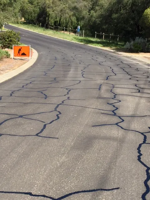 Industrial pavement crack sealing project by Pro Crack Seal