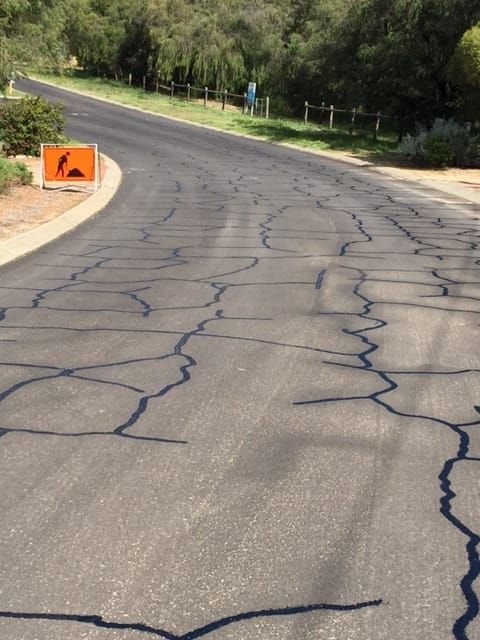Industrial pavement crack sealing project by Pro Crack Seal